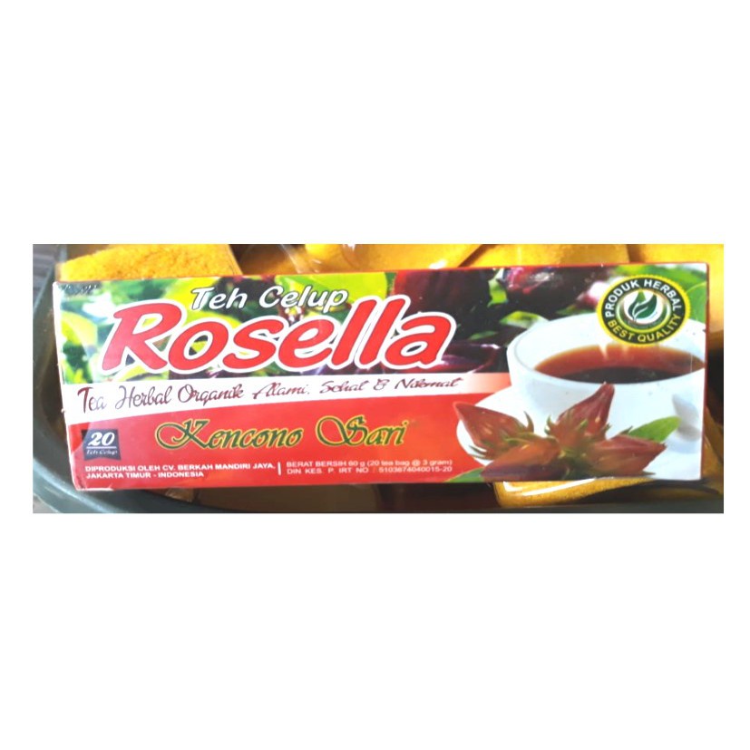 Teh celup bunga Rosella Rosela Herbal Kencono Sari Asli Original HERBAL BERKUALITAS