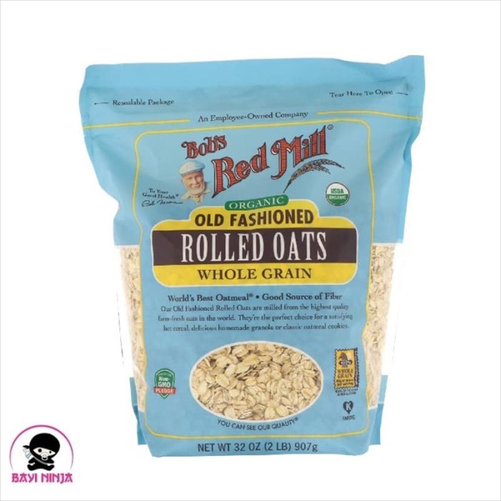 BOBS RED MILL Organic Old Fashioned Rolled Oats Whole Grain 907 g