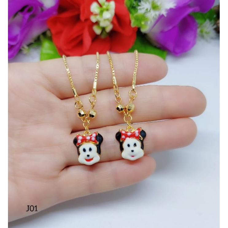 Set Kalung Anak-Anak Xuping Mickey Lapis Emas 18k J01.J02