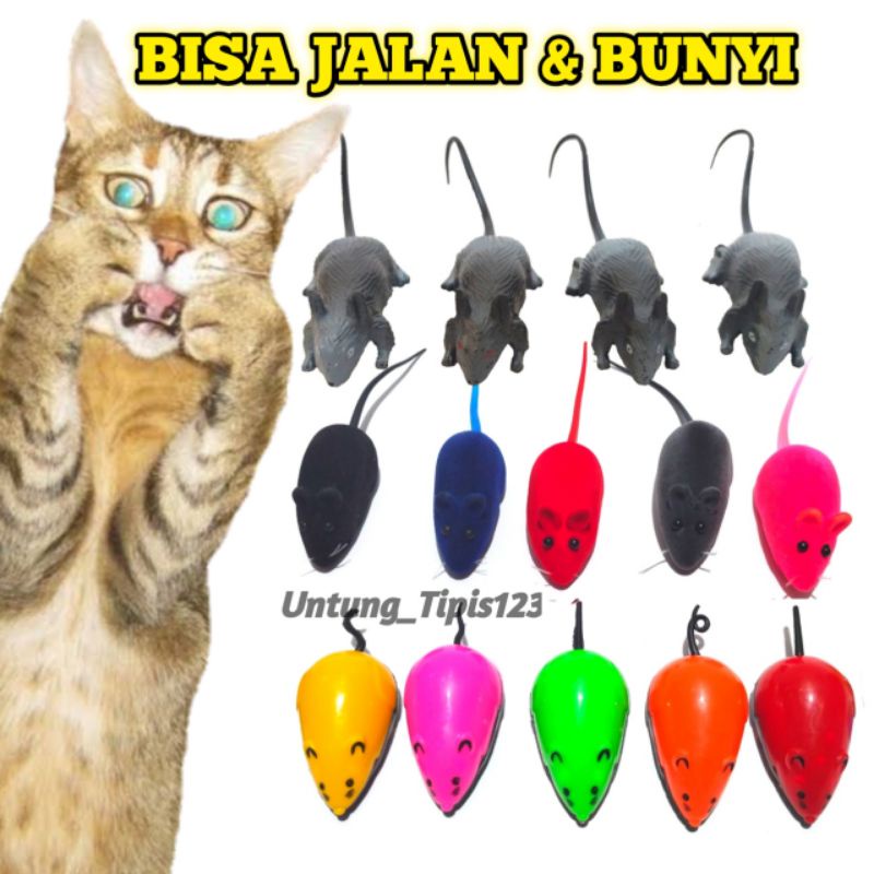 mainan kucing tikus bulu bisa bunyi nyit nyit tikus mainan anjing bisa jalan mainan hewan