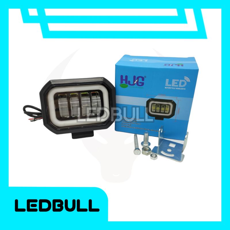 HJG lampu tembak sorot LED foglamp mini daymaker 4 lensa 80 watt