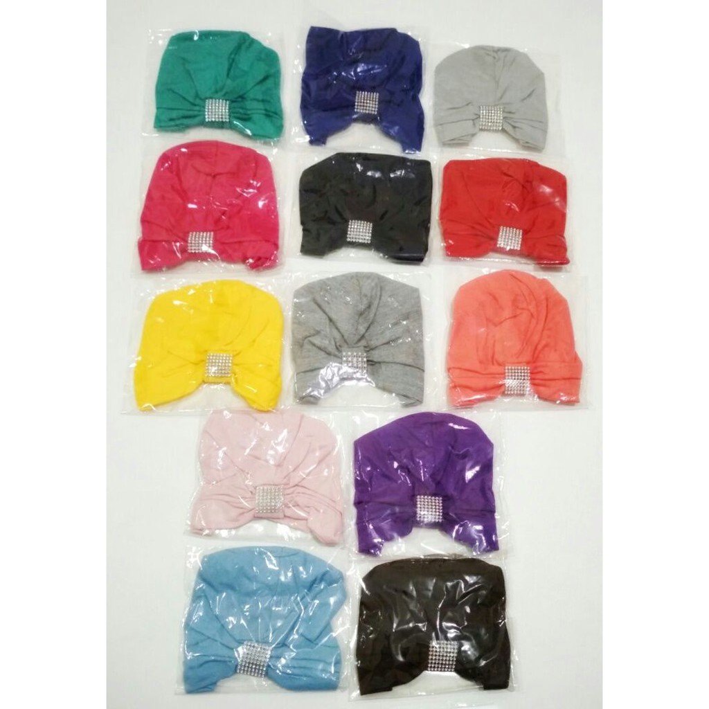 Turban Anak Bayi Diamon Square Bahan Kaos Adem Lembut 0-3 thn-2