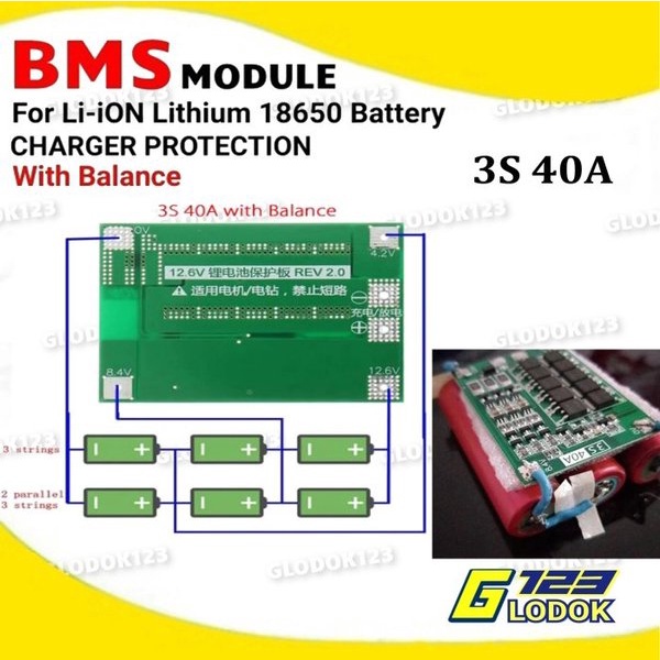 BMS 3S 4S 40A 3.7V Lithium Battery Balanced Charger Protection 18650