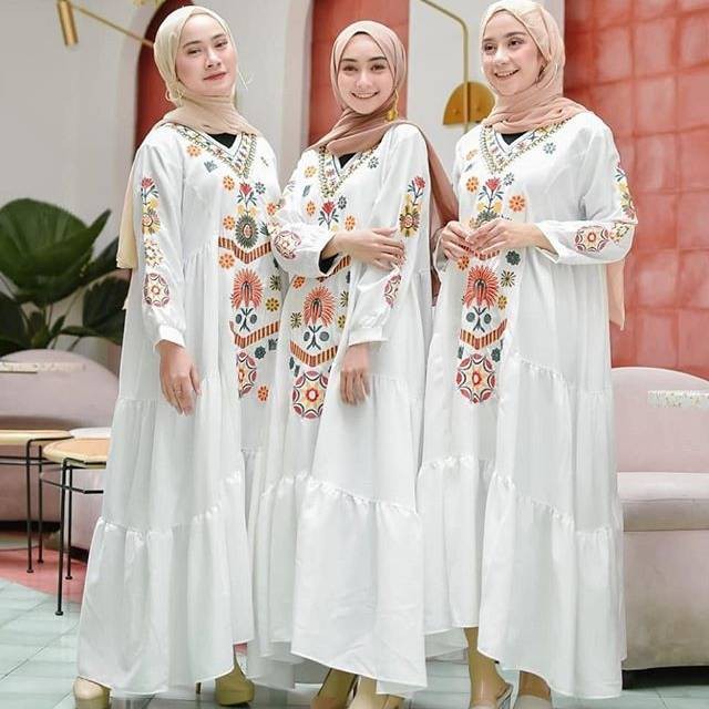 CUCI GUDANG RAMADHANI MOSSCRAPE BORDIR Gamis Wanita Terbaru 2020 Kekinian Gamis Wanita Remaja Gamis Wanita Murah