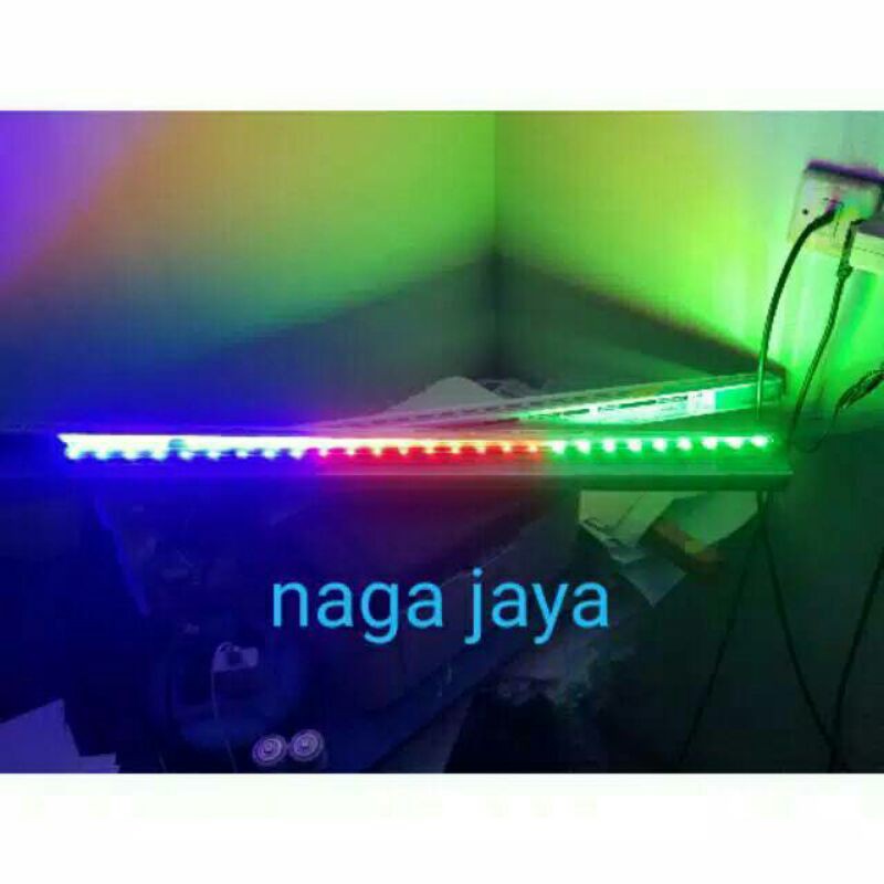 lampu celup aquarium t4 led 80 cm 3 warna packing pipa pvc