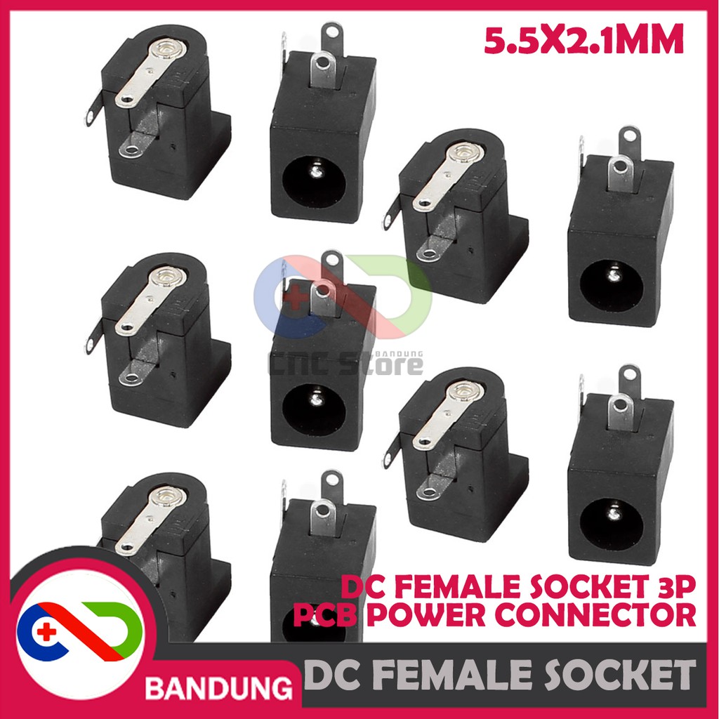 DC FEMALE SOCKET 3P PCB POWER CONNECTOR SOKET 5.5X2.1MM 2.1X5.5MM