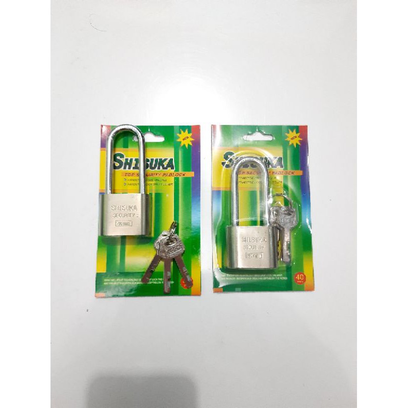 Gembok pintu rumah 40mm leher Panjang / Gembok putih SHISUKA