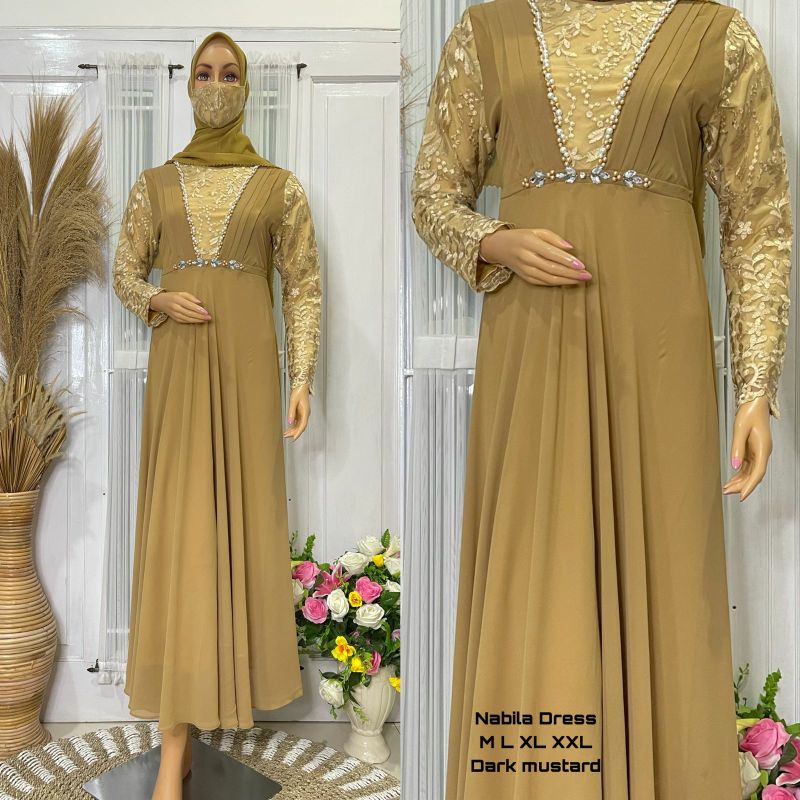 GAMIS NABILLA (free masker) // GAMIS PESTA TERABARU // GAMIS KONDONGAN TERBARU // GAMIS MODREN MASA KINI // GAMIS WISUDA TERLARIS