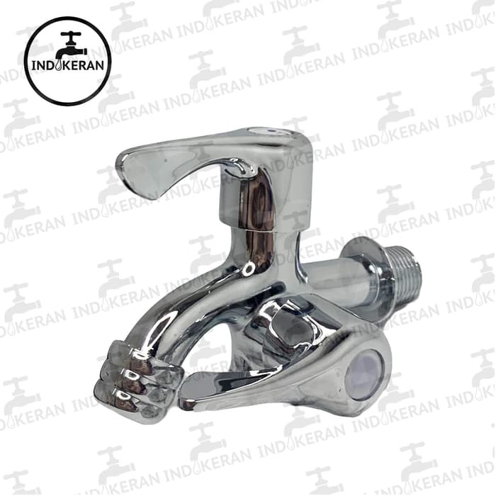 INDOKERAN - Kran Shower Mandi Cabang - Chrome - 1/2 Inch - High Quality