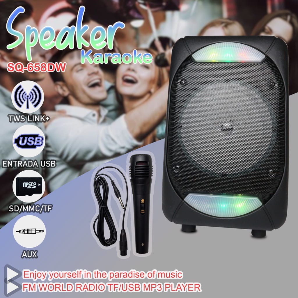 Speaker Bluetooth Portable 658DW FREE MIC Speaker KaraokeJMT 658DW Sound Bar