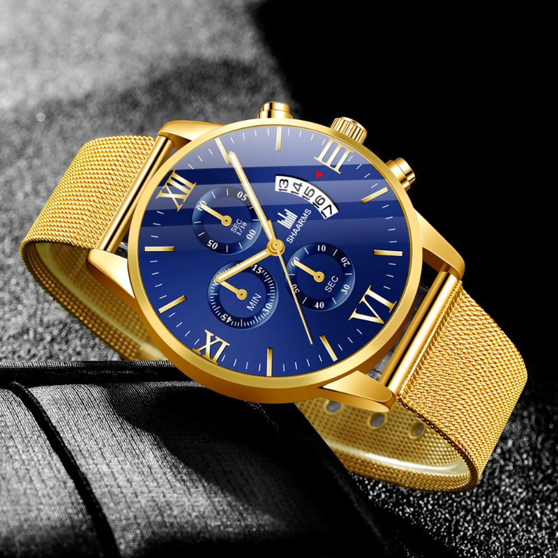 Jam Tangan Pria Dewasa Anti Air Original SHARMS Pria Strap pasir tipis Kalender Model Kasual Cowok