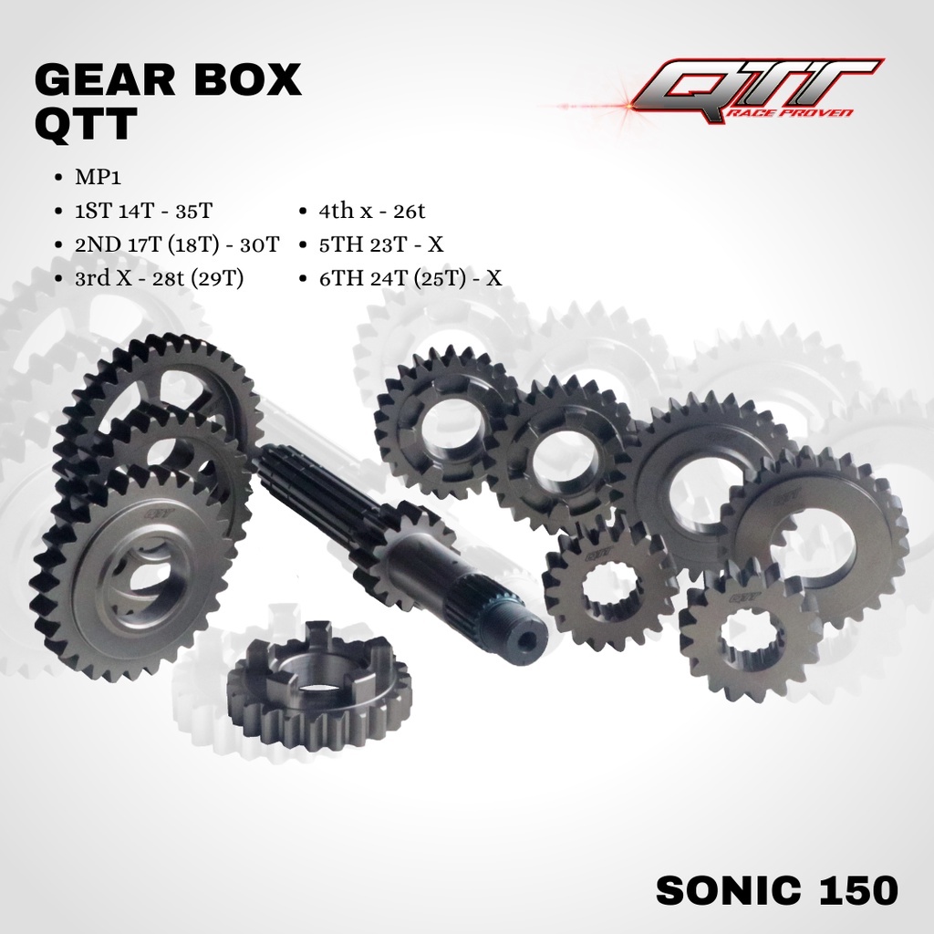 Gear Rasio Gear Box QTT Sonic 150 MP1