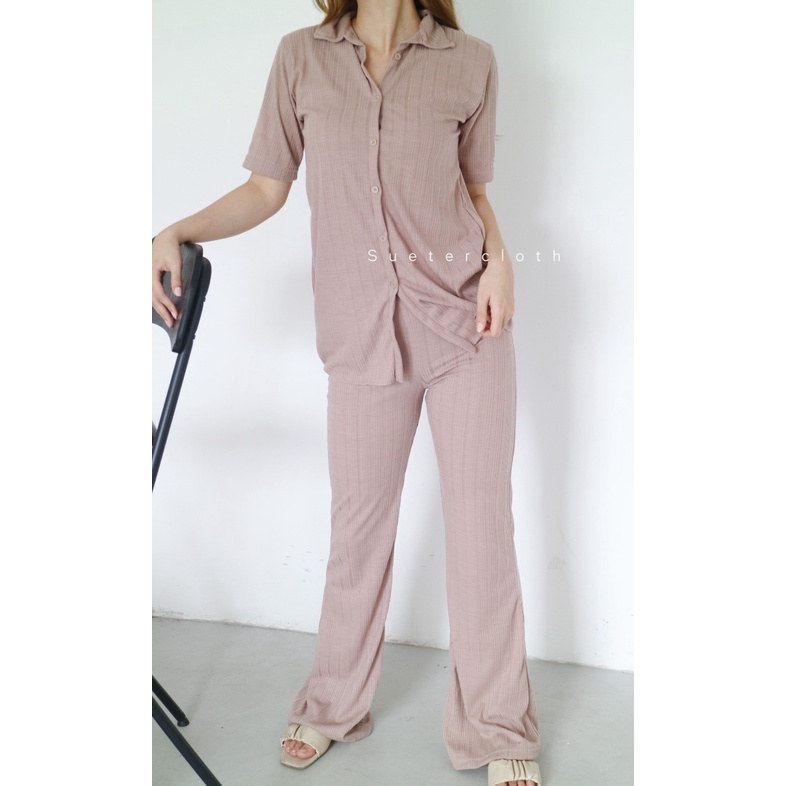 Odette knit set / Knit set wanita premium / Premium Knit-BEIGE