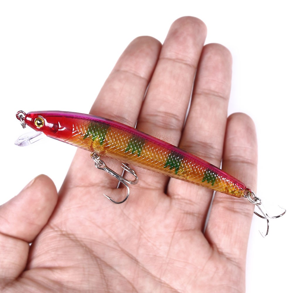 HENGJIA 15Pcs New Floating Minnow Umpan Pancing 8.5g 9.5cm Swimbait Fishing Lure Ikan Bass Bait Kail Tackle