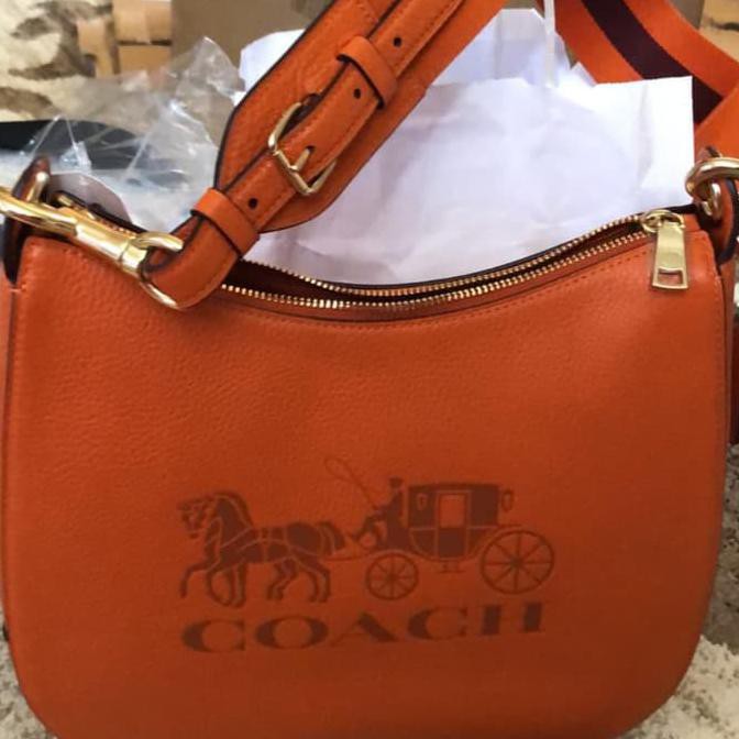 ☛☛ PROMO TERBATAS TAS SELEMPANG WANITA MURAH KEKINIAN☛☛ COACH JESS HOBO ORENS ON SALE