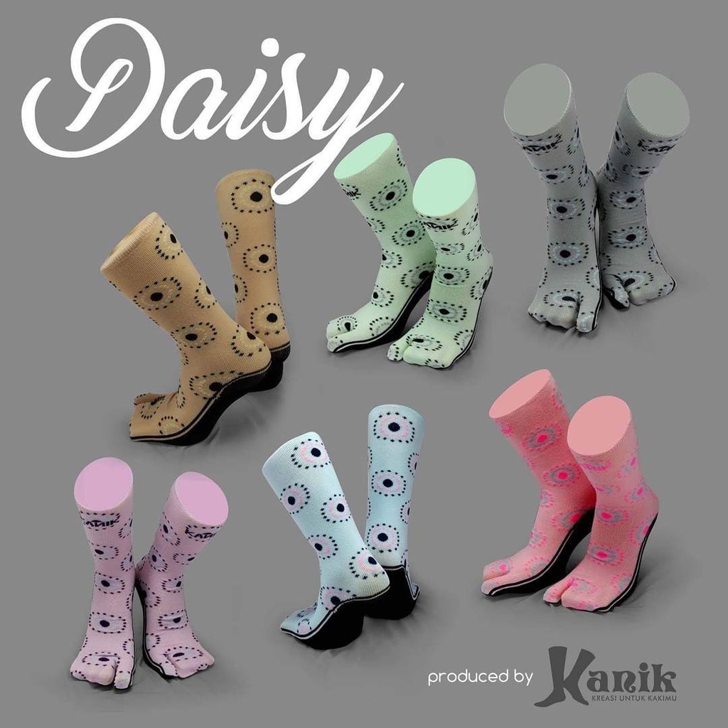 Kaos Kaki Jempol Muslimah Kanik Infinity Motif Daisy