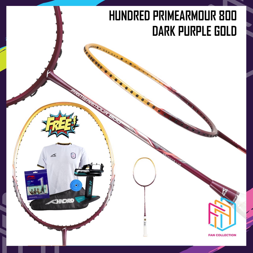 HUNDRED RAKET PRIMEARMOUR 800 RAKET BADMINTON ORIGINAL