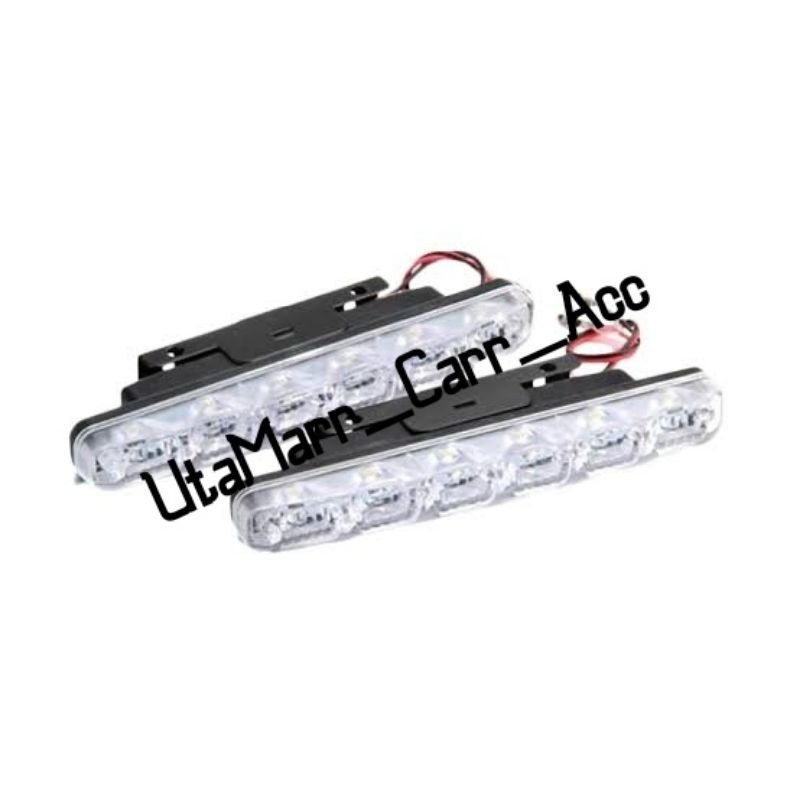LED LAMPU DRL MOBIL 6 mata Universal