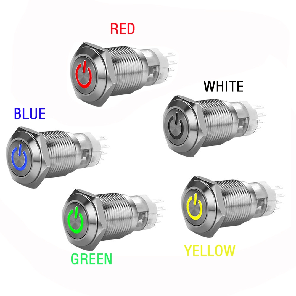 Tombol On / Off Bahan Metal Tahan Lama / Anti Air Ukuran 16 / 12mm