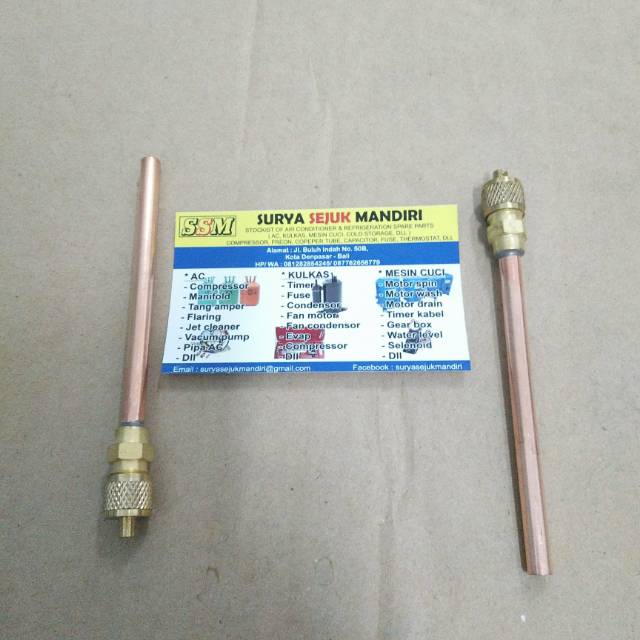 pipa pengisian freon / pentil 1/4