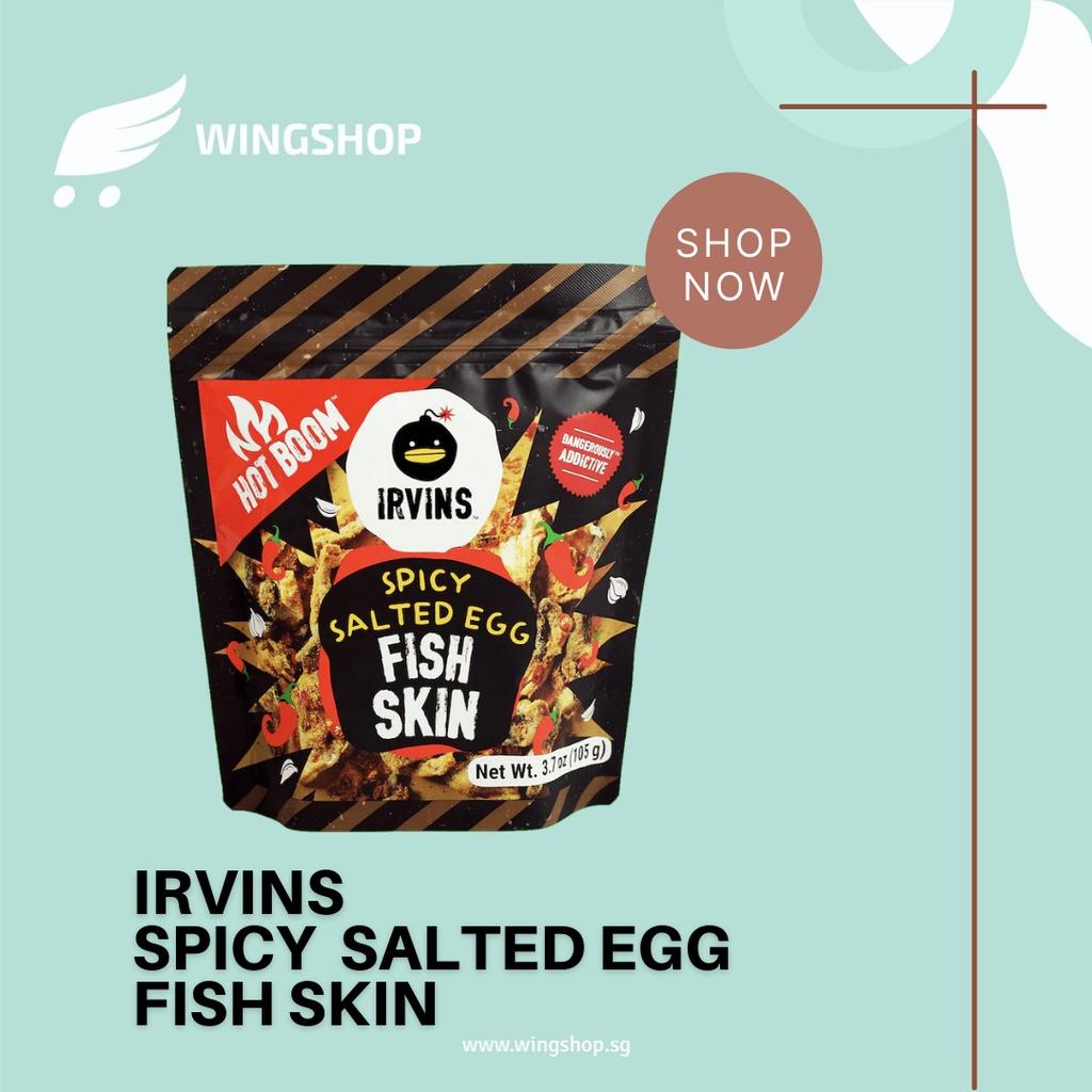 

Baru Irvins Hot Boom Spicy Salted Egg Fish Skin Small (105g) Makanan Ringan Irvins Ikan Telor Asin Pedas