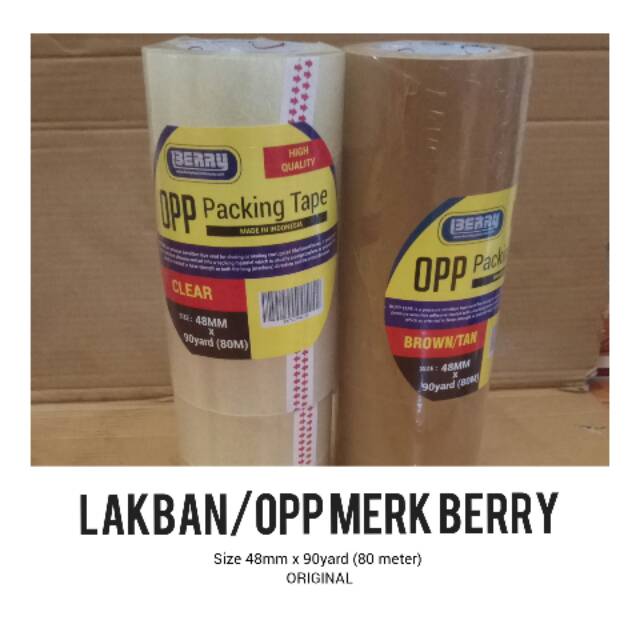 

Lakban / OPP bening /coklat merk BERRY