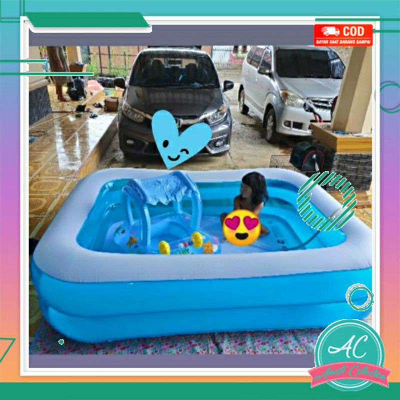 ⭐⭐⭐⭐⭐ 9,9RB terjual  Kolam renang karet jumbo super big raksasa bermain bola udara anak besar 2meter