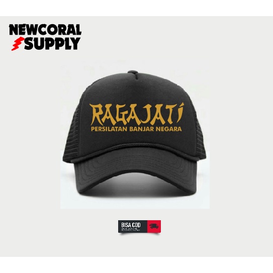 Topi Trucker Hat Hitam "RAGAJATI" Kualitas Terbaik Bahan Distro Termurah