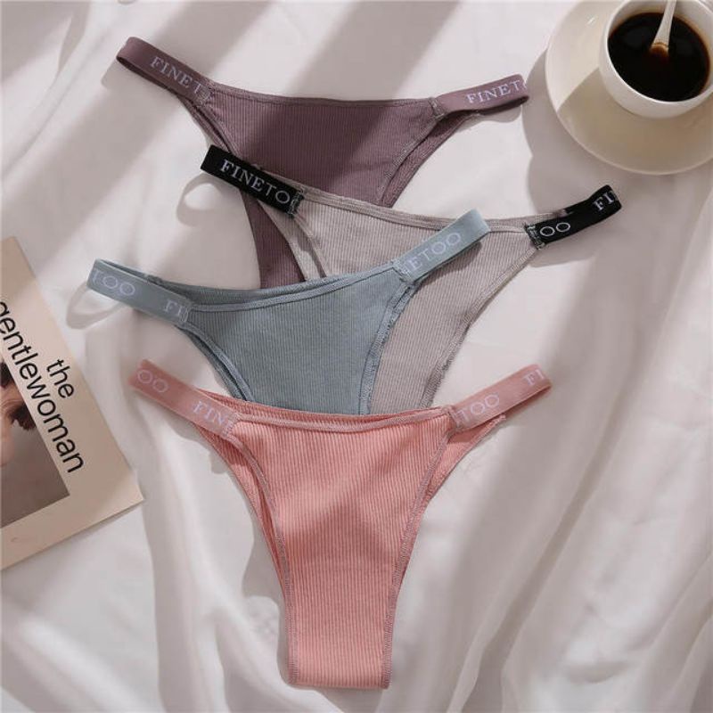 FINETOO FT14 Sexy Celana Dalam Wanita Thong Women Cotton Panty Soft G-string