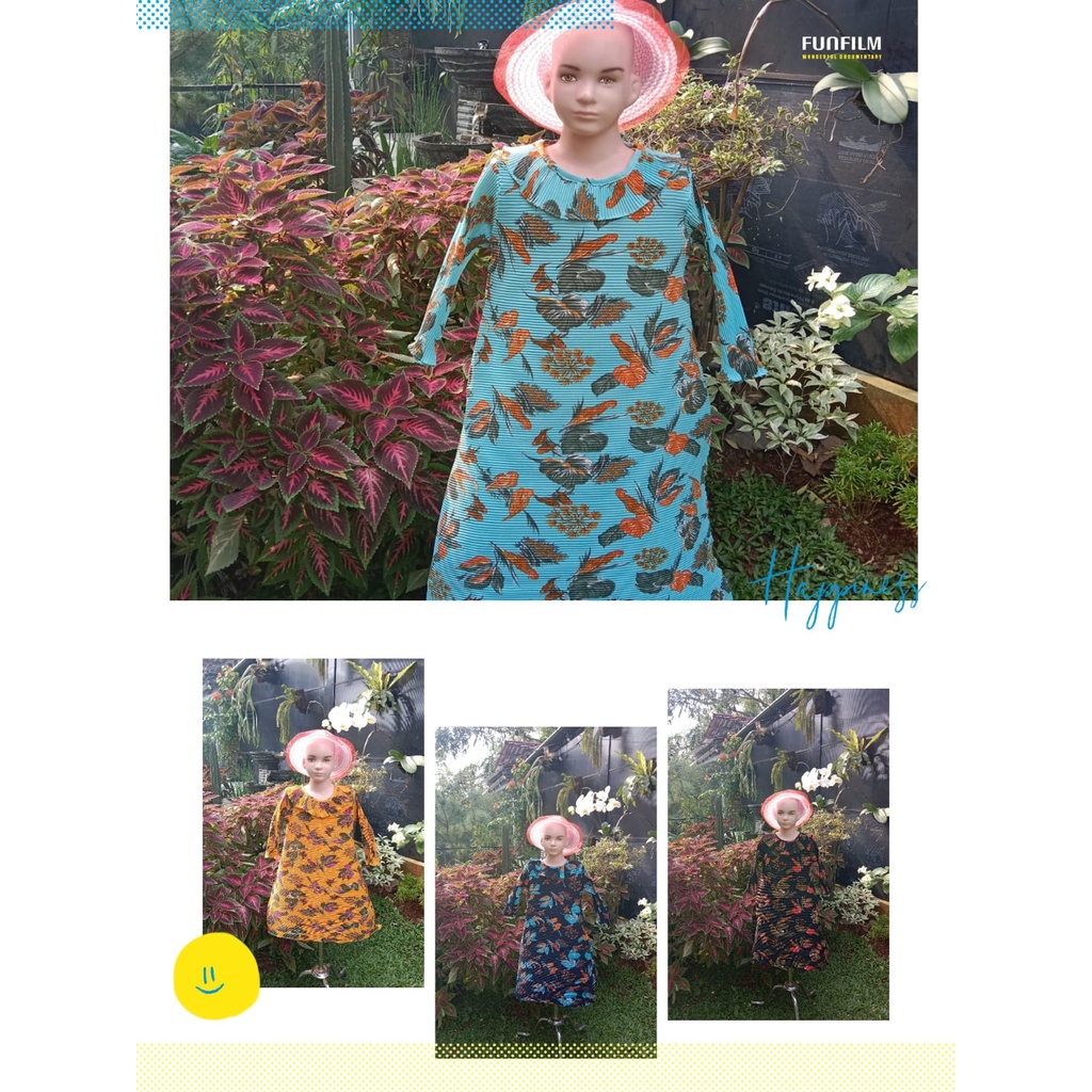Baju Anak viral Turun Naik Dress Turun Naik Viral Tiktok Dress Viral Bunga Daun Dress Turun Naik 3-1
