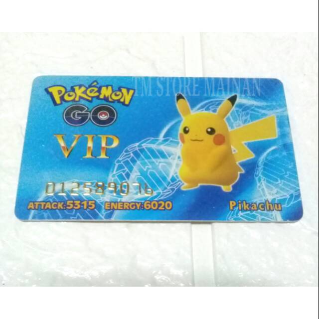 Kartu Koleksi Langka Pokemon Pikachu PVC ID Card VIP Rare Gold Serial Number