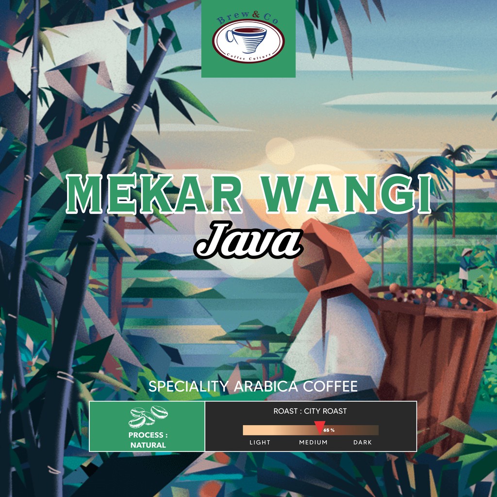 

Biji Kopi Mekar Wangi Java Arabica Full Wash Brew&Co Coffee Beans 200g