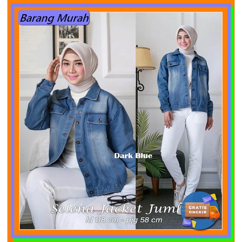 Jaket Jeans Cewek Hits Oversize Kekinian Murah Denim Jacket Jins  MQ329 Myredo - Jaket Jeans Jumbo