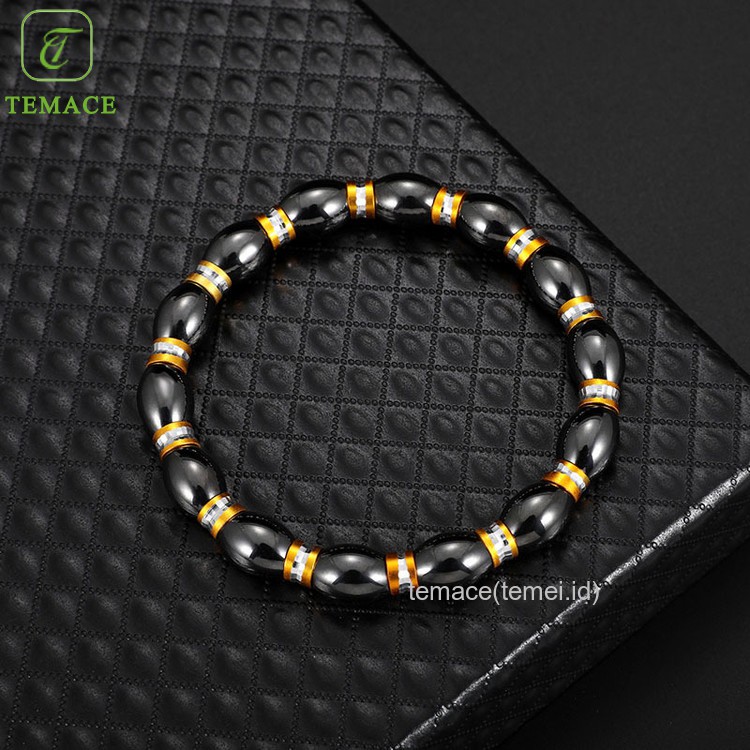 ✨TEMACE✨Gelang Magnet Magnetik Batu Empedu Hitam Emas Paduan Ikan Drummer Tangan Tali Merah Tali