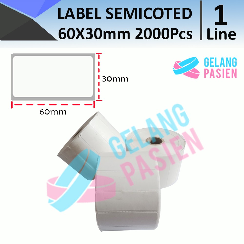 

Label Barcode Semicoated 60x30mm isi 2000 Pcs