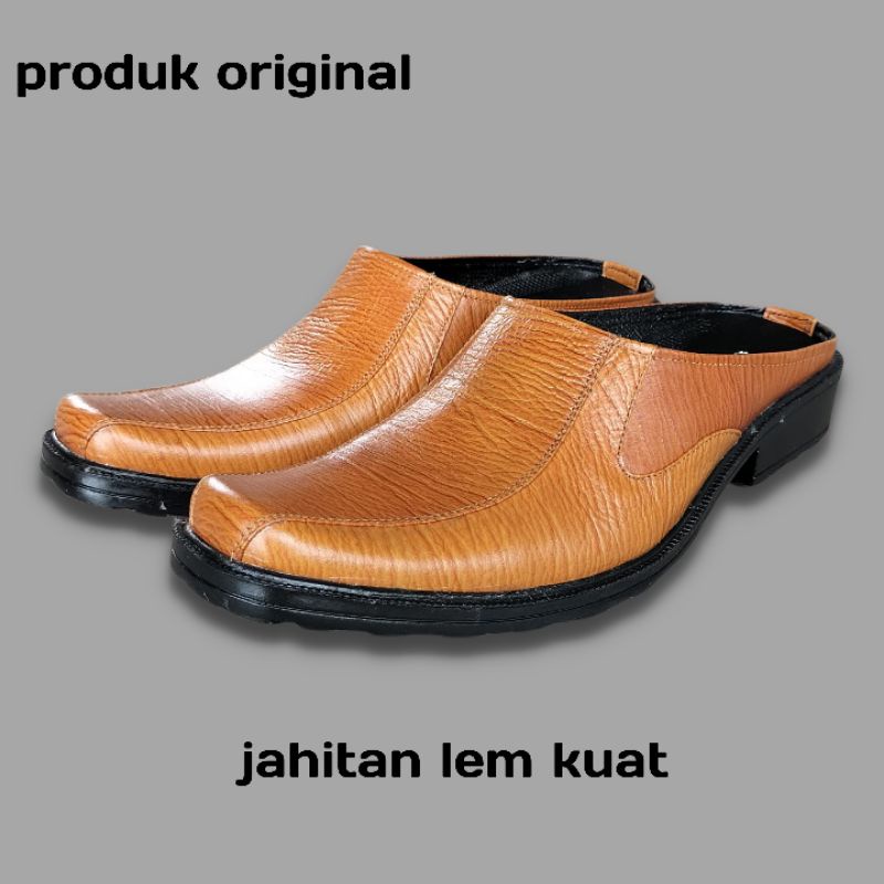 selop pria kulit/ sepatu sandal kulit/ sepatu bustong/ sandal sepatu pria kulit/ COD bayar ditempat