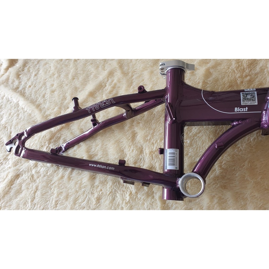 Frame Fork plus Handlepost Fnhon Blast V Brake 20 22 inch Warna Ungu Alloy