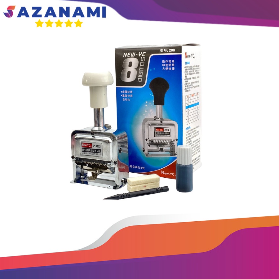 

NEW YC 208 8 DIGIT AUTOMATIC NUMBERING MACHINE STAMPEL NOMOR OTOMATIS