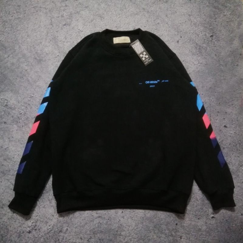 Cn Sweater Off White Diag Gradient Miror Original - Crewneck Off White Authentic Original
