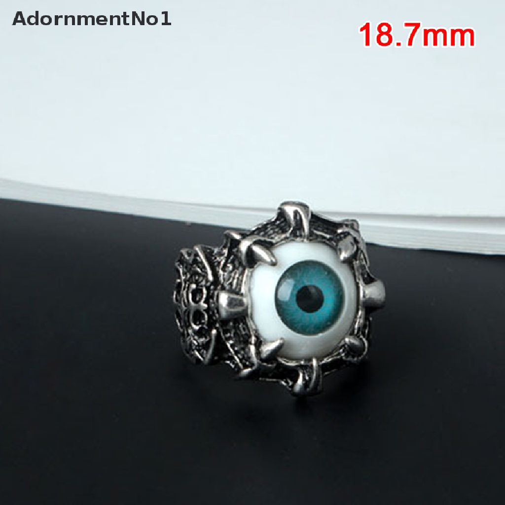 (AdornmentNo1) Cincin Gaya Punk Motif Mata Setan Bahan stainless Steel Untuk Perhiasan Pria / Pesta / Hadiah