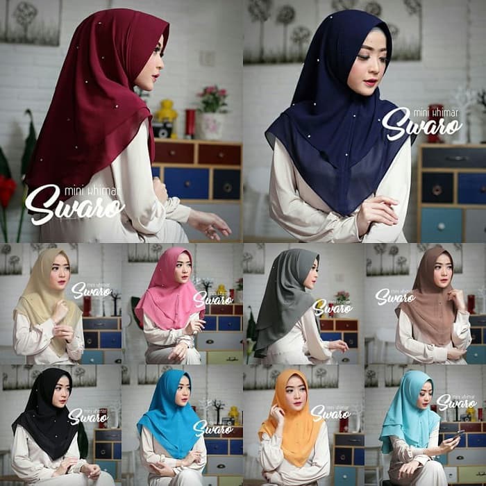 khimar mini swaro/swaro dua layer mutiara