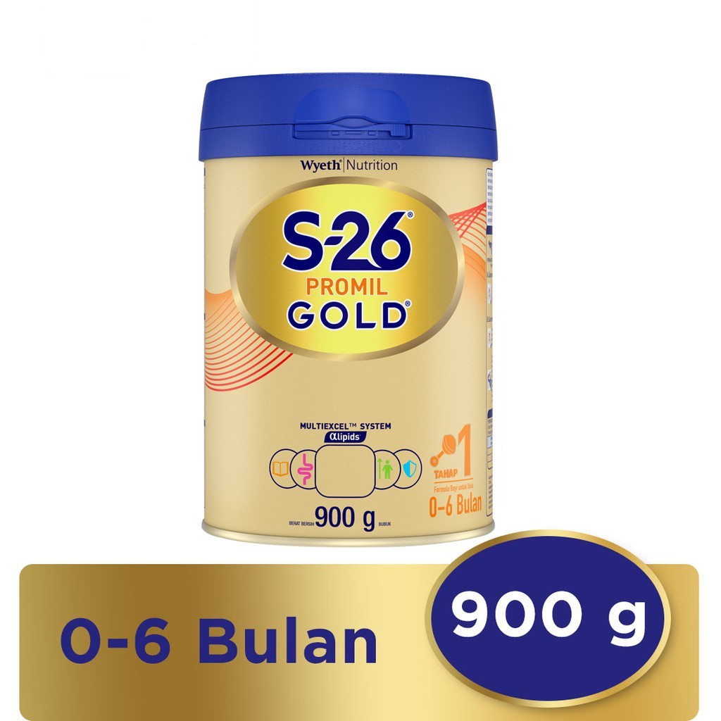 S-26 PROMIL GOLD 1 900g Susu Formula Bayi 0 - 6 Bulan