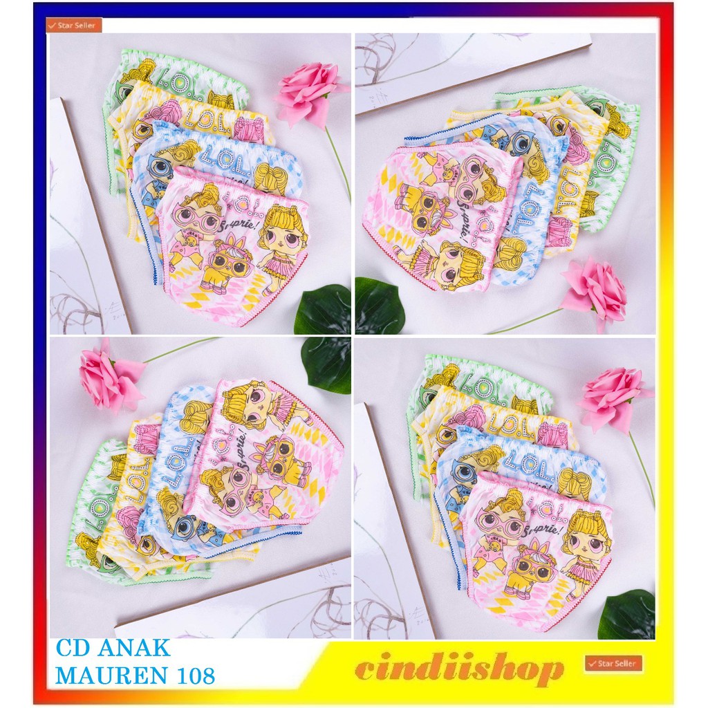 Celana Dalam Anak Perempuan MAUREN 108 CD Sempak Anak Cewek Motif LOL