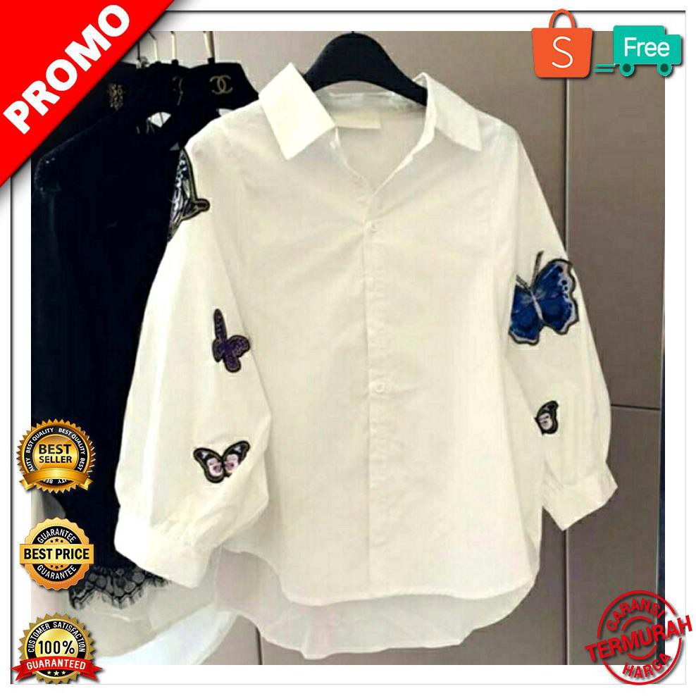 TERBARU Kemeja Bordier Kupu Kupu Kemeja wanita LIMITED EDITION