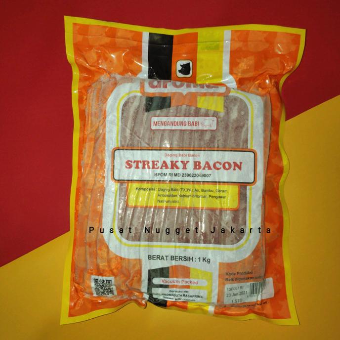 

MAKANAN BEKU / PORK STREAKY BACON 1KG AROMA (NON-HALAL) (WAJIB GO/GRAB-SEND) NON COD