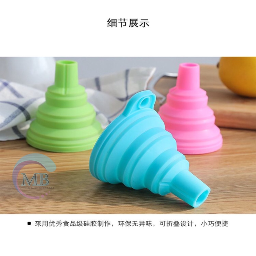 RT75 Corong Silikon Lipat untuk refill sabun minyak Sirup Portable Silicone Folding Funnel MB2917