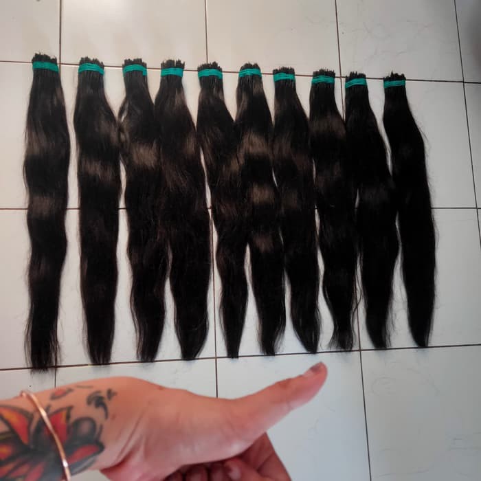 rambut sambung 60cm perhelai hair extension asli rambut manusia