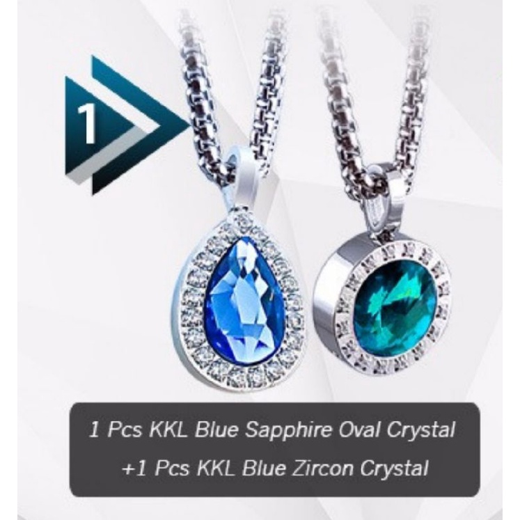 KK LIFORCE BLUE SHAPPIRE OVAL CRYSTAL DAN KK LIFORCE ZIRCON CRYSTAL