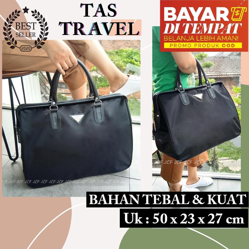 Tas Travel Jinjing Jumbo Pakaian Mudik Untuk Wanita Pria Import Prado Hitam
