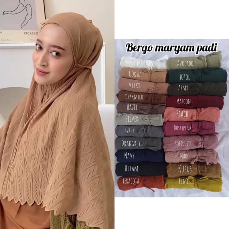 (DBY) HIJAB BERGO ORIZA PADI MARYAM TALI DIAMOND